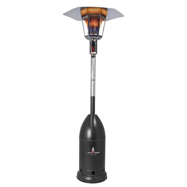 Lava Heat Italia 82 in. 40,000 BTU Hammered Black Hexagonal Glass Liquid Propane Patio Heater
