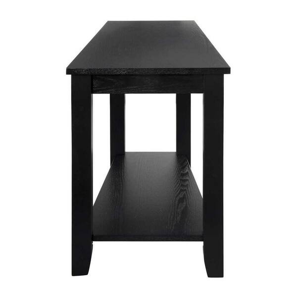 EVERGLADE HOME Miller 24 in. Black Wood Wedged End Table