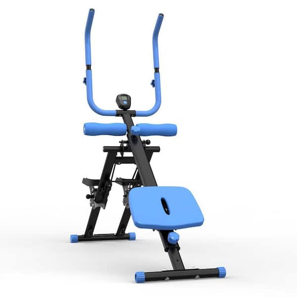 2-in-1 Stair Stepper and Ab Workout Machine with Silent Rollers, Blue, 300 lbs. Capacity Durable Construction