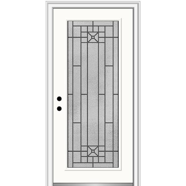 MMI Door 32 in. x 80 in. Courtyard Right-Hand Full-Lite Decorative Painted Fiberglass Smooth Prehung Front Door, 6-9/16 in. Frame