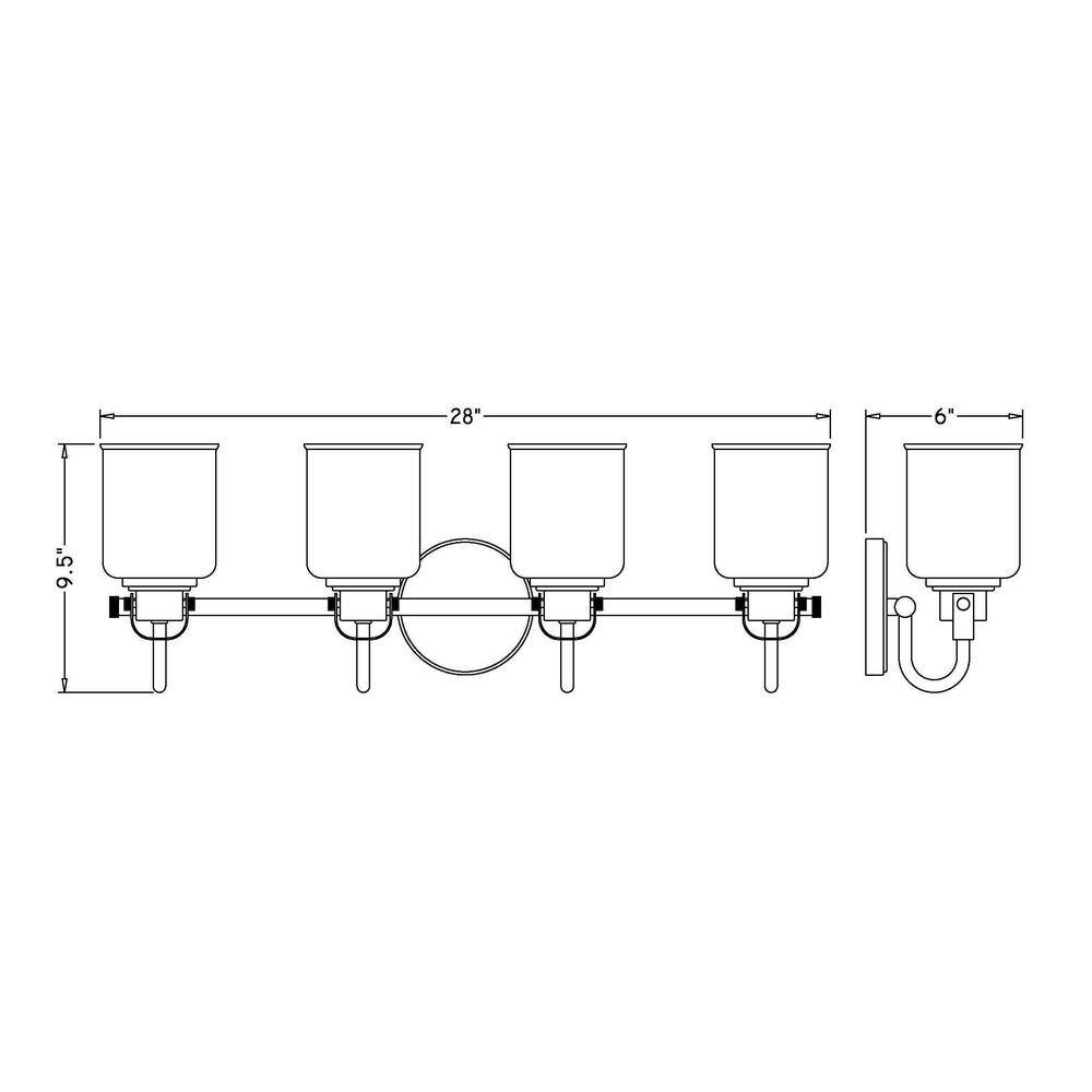 Heirloom Gold 4-Light Vanity with Seeded Glass Shades