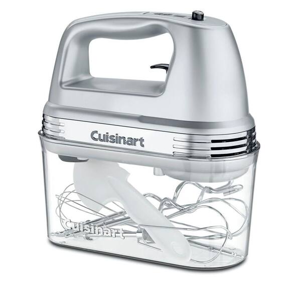 Cuisinart Power Advantage 9-Speed Brushed Chrome Hand Mixer with Recipe  Book and Beater, Whisk and Dough Hook Attachments HM90BCS - The Home Depot