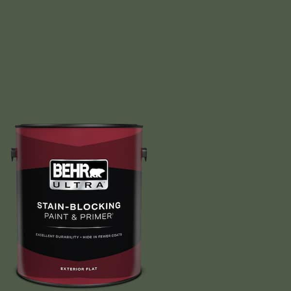 BEHR ULTRA 1 gal. #440F-7 Fresh Pine Flat Exterior Paint & Primer