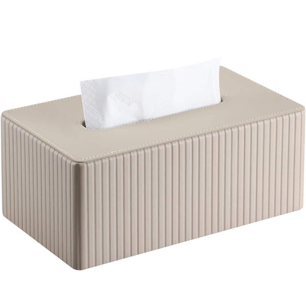 Modern Decor Series Tabletop Fabric Tissue Box Cover with Magnetic Closure and Waterproof Faux Leather in Beige price history on PriceWatchPro