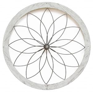 25.75 in. Charlie Metal White Wall Decor