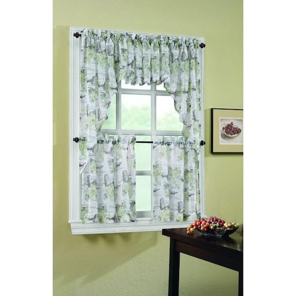 LICHTENBERG Chardonnay Wine Country Printed Textured Sheer Curtain Valance, 54 in. W x 14 in. L (Price Varies by Size)