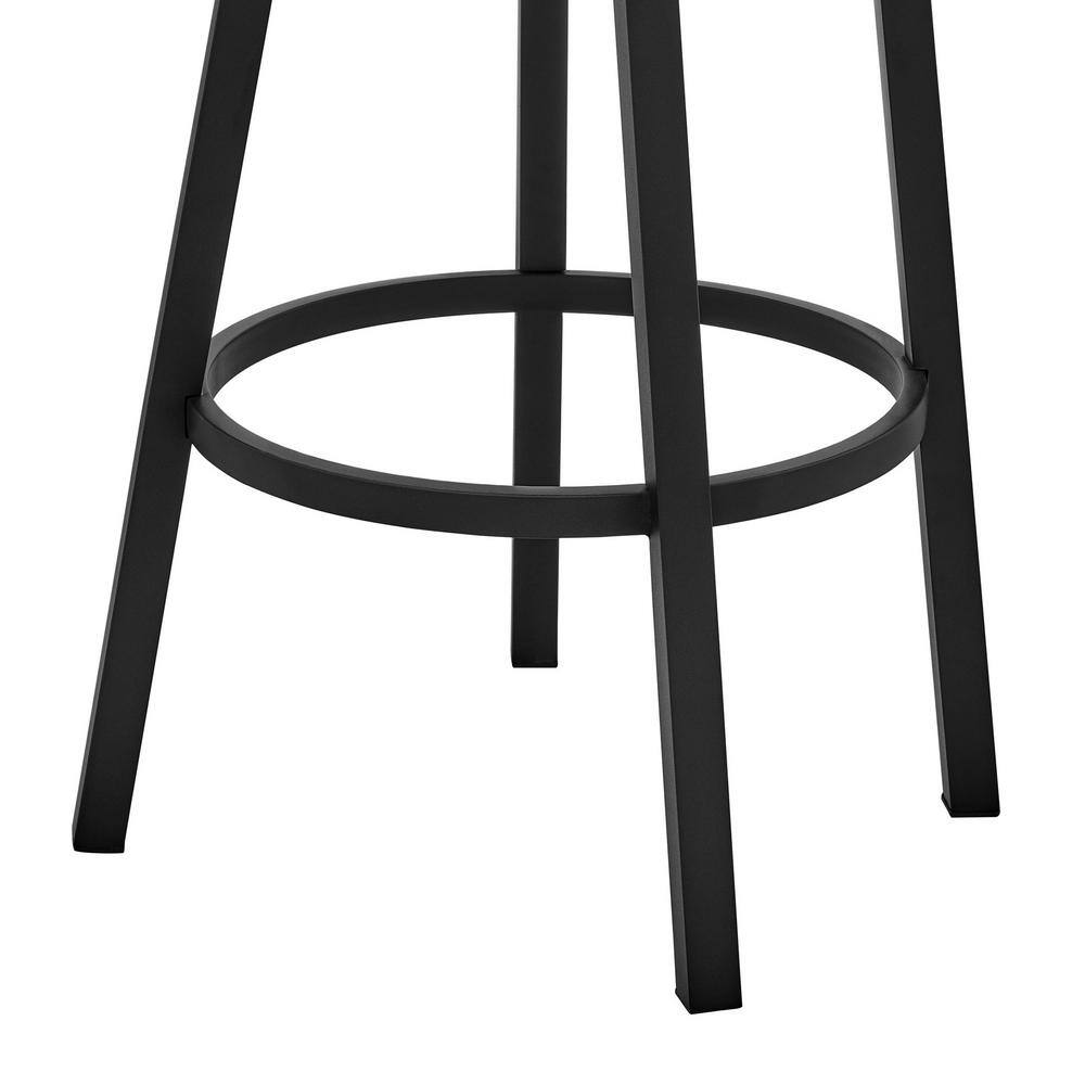 Bryant 26" Black Faux Leather and Metal Swivel Bar Stool