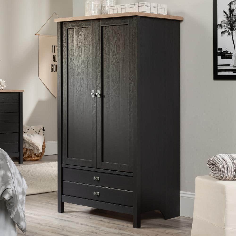 Raven Oak Cottage Style Armoire with Mirror