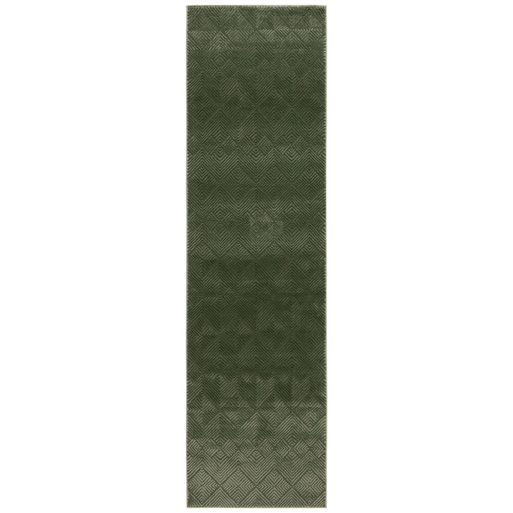 Revive 2 ft. x 8 ft. Green Solid Geometric Runner Rug price history on PriceWatchPro