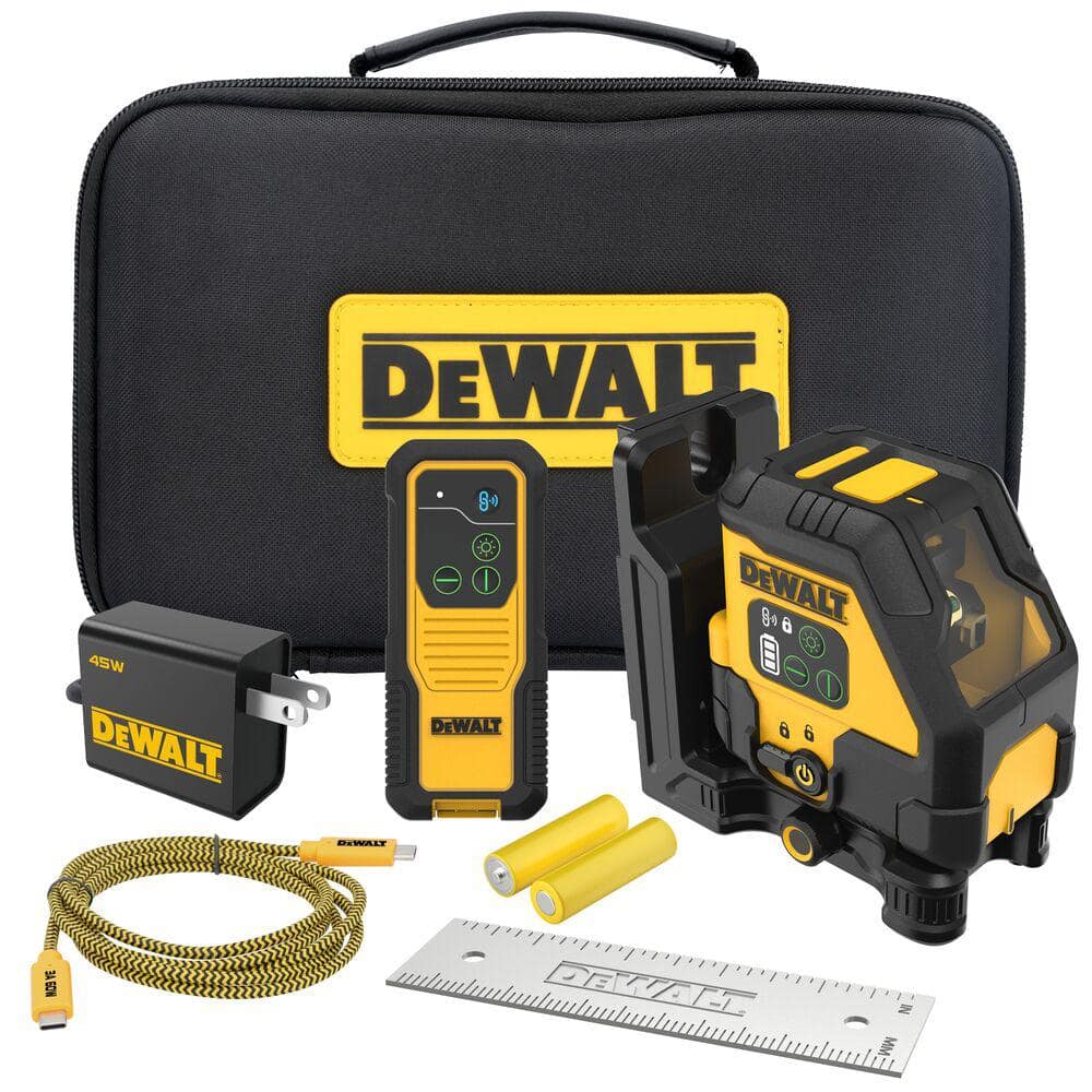 DEWALT 330 ft. Green Self-Leveling Cross-Line Laser Level with USB