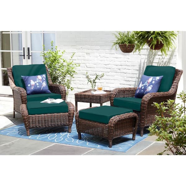 Hampton Bay Cambridge Brown Wicker Outdoor Patio Dining Set With