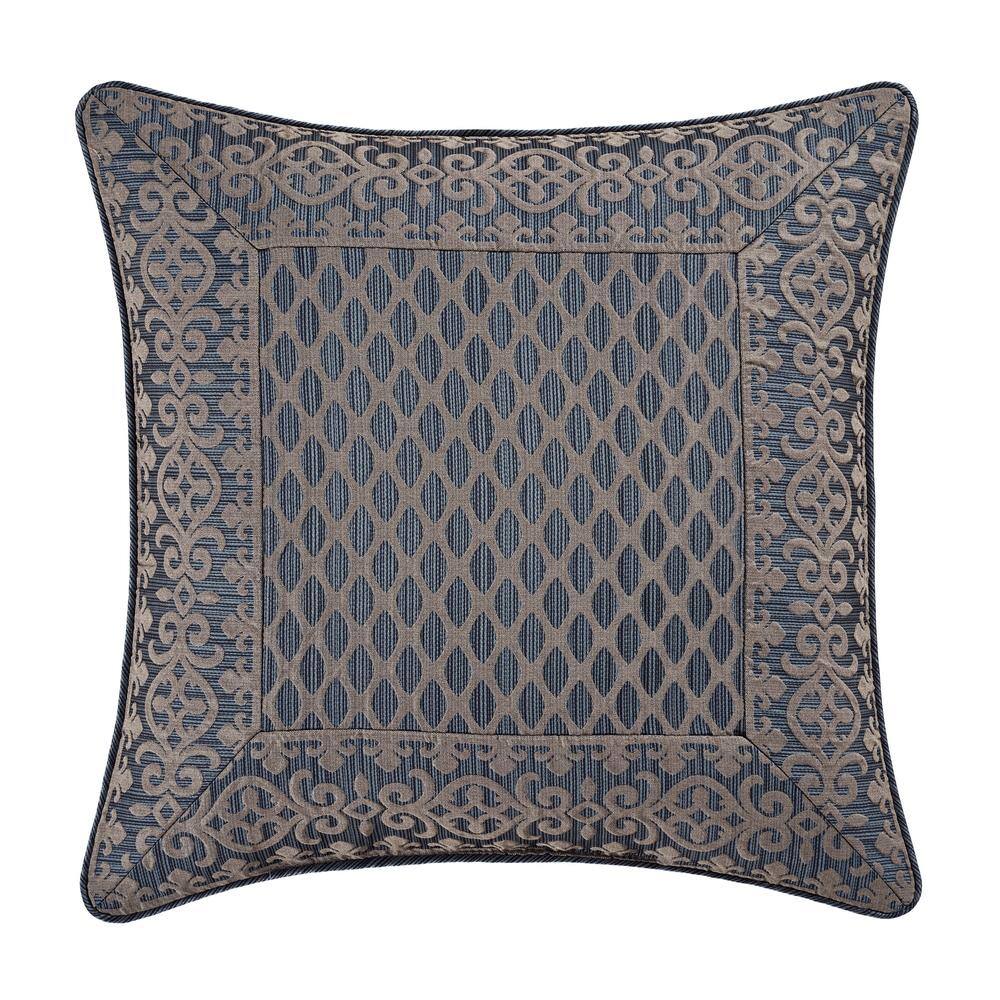 Leah Blue Polyester 18 in. Square Decorative Throw Pillow