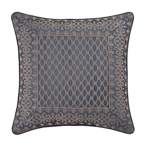 Unbranded Leah Blue Polyester 18 in. Square Decorative Throw Pillow