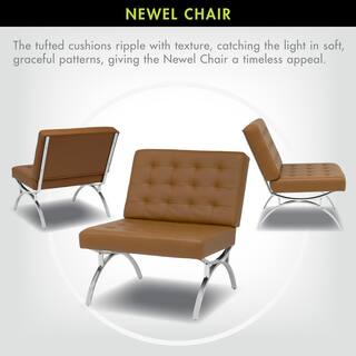 Studio Designs Home Camber Accent: Sedia Moderna Mid-Century In Pelle