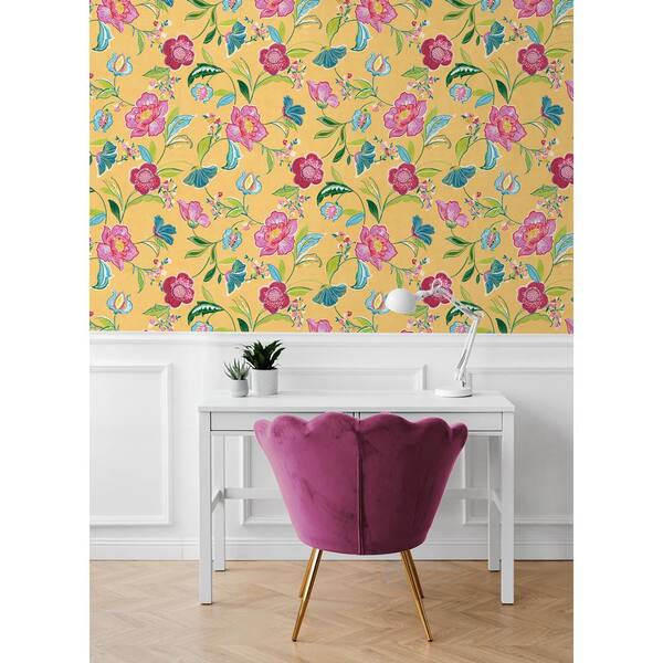 Orange Floral Pattern Vinyl - 771