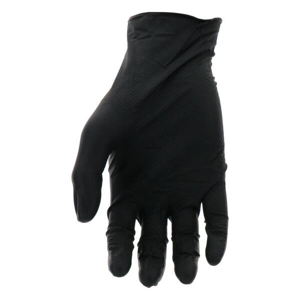 GRIPPAZ Large Black 6 mil Thick 100% Nitrile Disposable Work