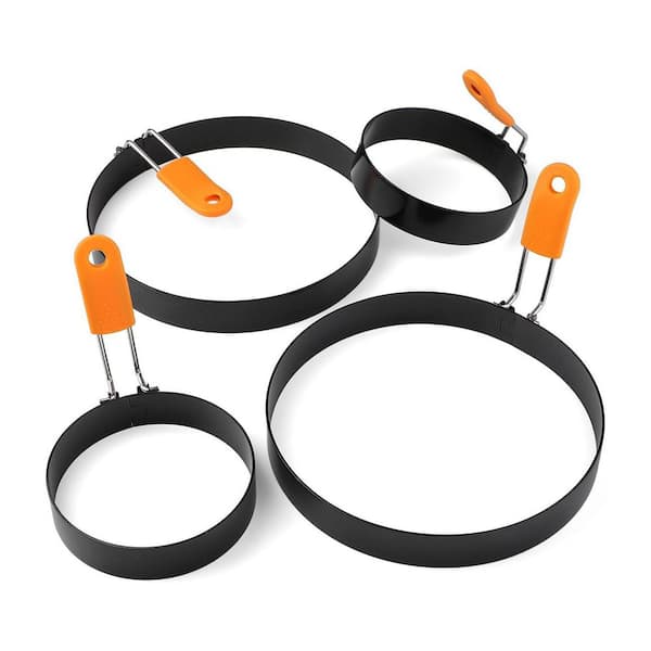 Stainless Steel Nonstick Breakfast Pancake Mold Set Multipurpose Cooking Tool for Eggs Omelets Sandwiches 4-Pieces