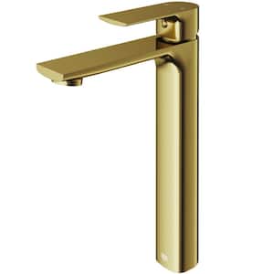 Norfolk Single Handle Single-Hole Bathroom Vessel Faucet in Matte Brushed Gold