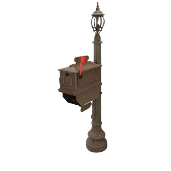 Postal Products Unlimited 1812 Beaumont 72 in. Plastic Coffee Mailbox with Lantern Post