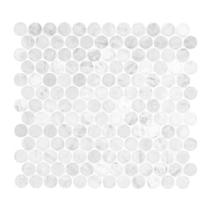 Carrara White 12 in. x 12 in. Round Patterned Honed Marble Mosaic Tile (10 sq. ft./Case)