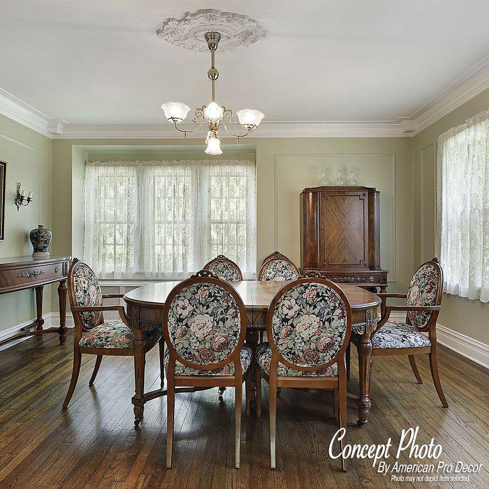 18 in White Polyurethane Shell and French Twist Ceiling Medallion