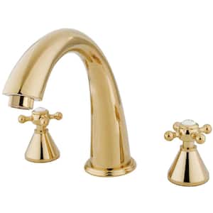 Roman 2-Handle Deck Mount Roman Tub Faucet in Polished Brass