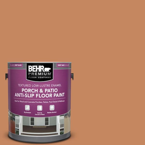 Behr Premium 1 Gal Pfc 17 Rusty Orange Textured Low Re Enamel Interior Exterior Porch And Patio Anti Slip Floor Paint 623001 The Home Depot - Behr Porch And Patio Paint Home Depot Colors