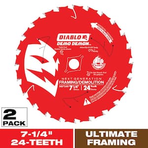 Tracking Point 7-1/4 in. x 24-Tooth Framing Circular Saw Blade Value Pack (2-Pack)