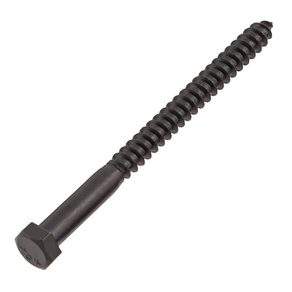 3/8 in. x 5 in. Black Exterior Hex Head Lag Screw (25-Pack)
