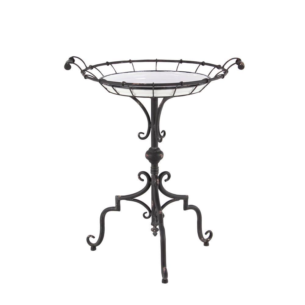 Litton Lane Black Metal Farmhouse Accent Table 42948 The Home Depot