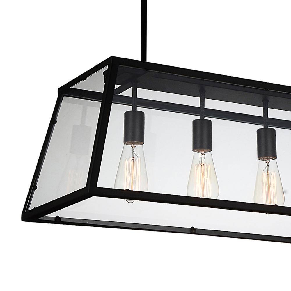 Alyson Urban Farmhouse 31" Black Metal Drum Chandelier