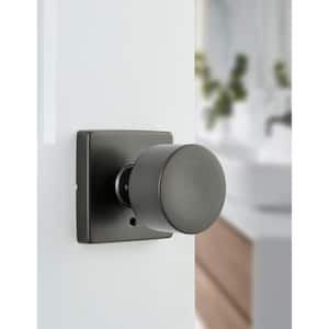 Ridgeway Gun Metal Privacy Bed/Bath Door Knob with Square Rose