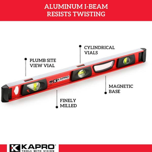 24 in. Aluminum Magnetic I-Beam with Plumb Site