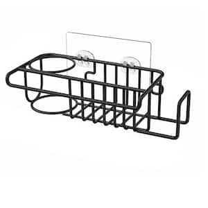 Black Stainless Steel Sponge Holder for Kitchen Sink, Rust Resistant, Slip Resistant, Multi-Mount