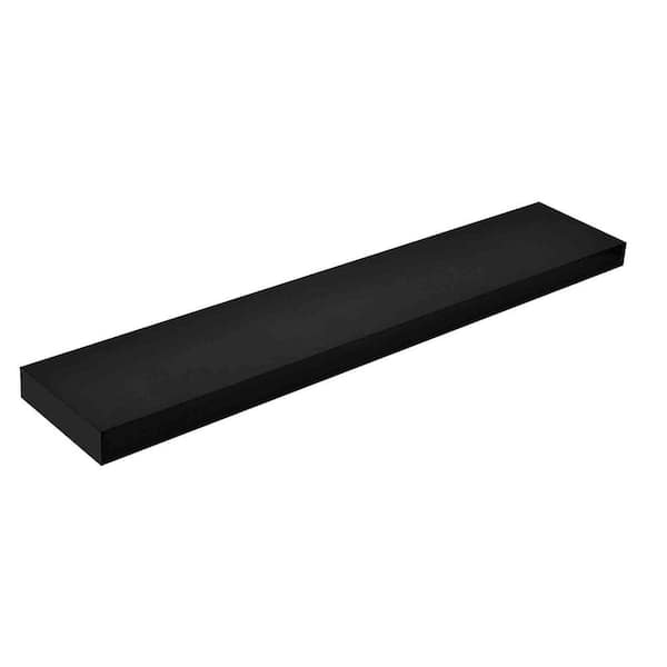 Unbranded 47.25 in. W x 9.25 in. D Black Floating Decorative Wall Shelf