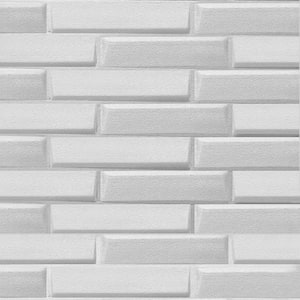 Falkirk Jura III 1/4 in. x 28 in. x 28 in. Peel & Stick Off-White Faux Brick PE Foam Decorative Wall Paneling (10-Pack)