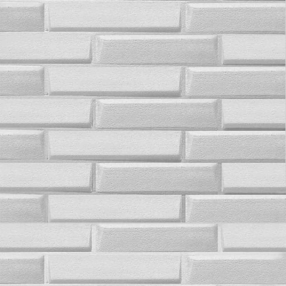 Falkirk Jura III 1/4 in. x 28 in. x 28 in. Peel & Stick Off-White Faux Bric