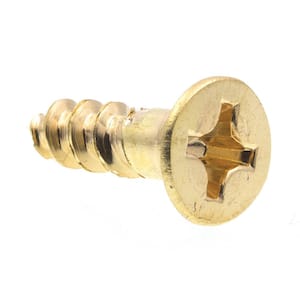#10 x 3/4 in. Solid Brass Phillips Drive Flat Head Wood Screws (25-Pack)