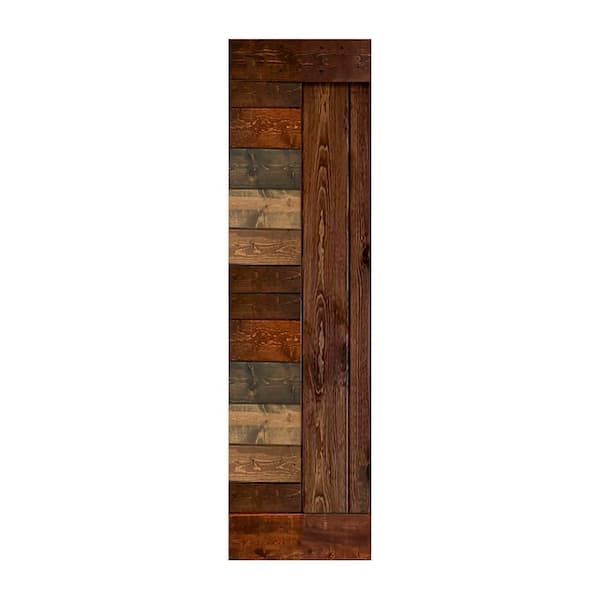 L Series 24 in. W x 84 in. H Multi-Color Finished Solid Wood Barn Door Slab (Track Not Included)-Assembly Required