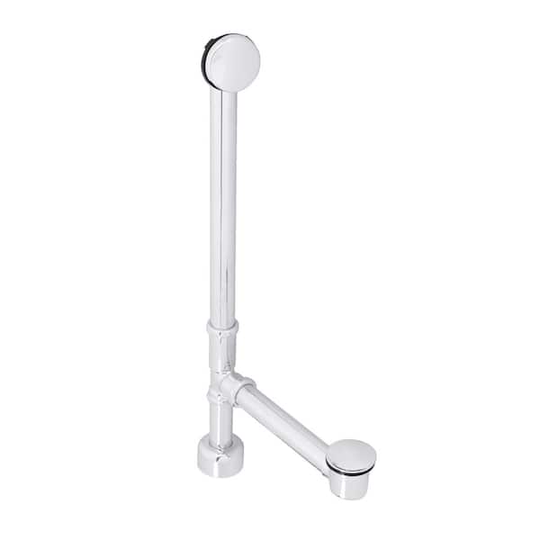 Westbrass 22" 17 Gauge Brass Bath Waste & Overflow Assembly with Tip-Toe Drain Plug and Illusionary Faceplate, Powder Coat White