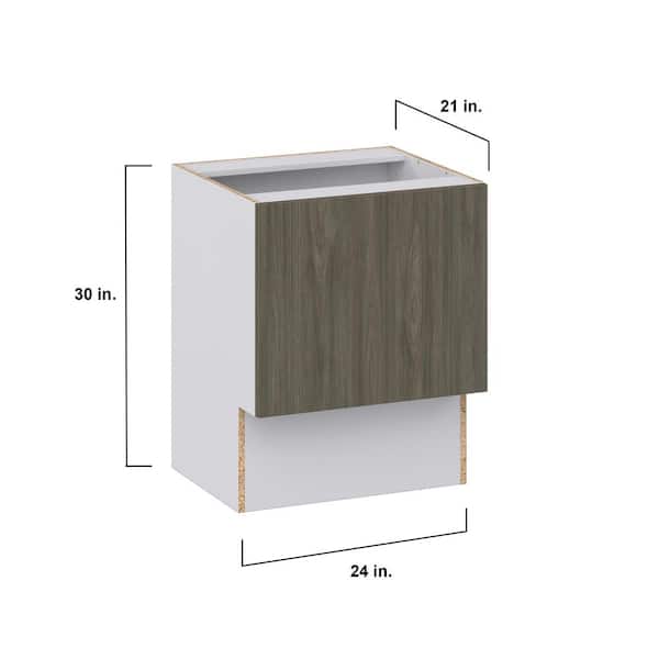 J COLLECTION Medora Textured Slab Walnut Assembled 12 in. W x 30 in. H x 21 in. D Accessible ADA Vanity Base Kitchen Cabinet