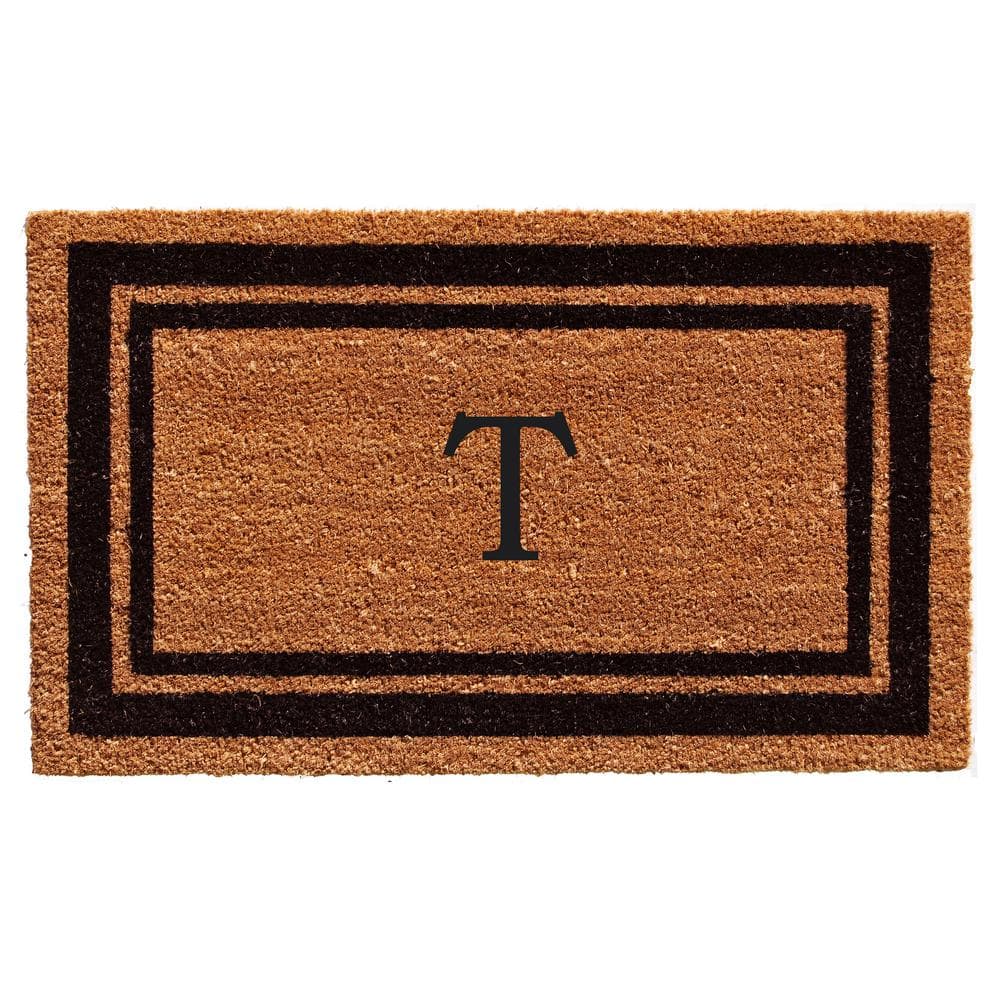 Calloway Mills Black Border Door Mat 24 in. x 36 in. Monogram T Door Mat 152962436T