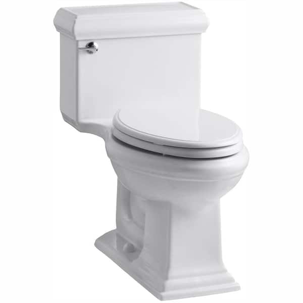 KOHLER Memoirs Classic 1-Piece 1.28 GPF Single Flush Elongated Toilet with AquaPiston Flush Technology in White, Seat Included