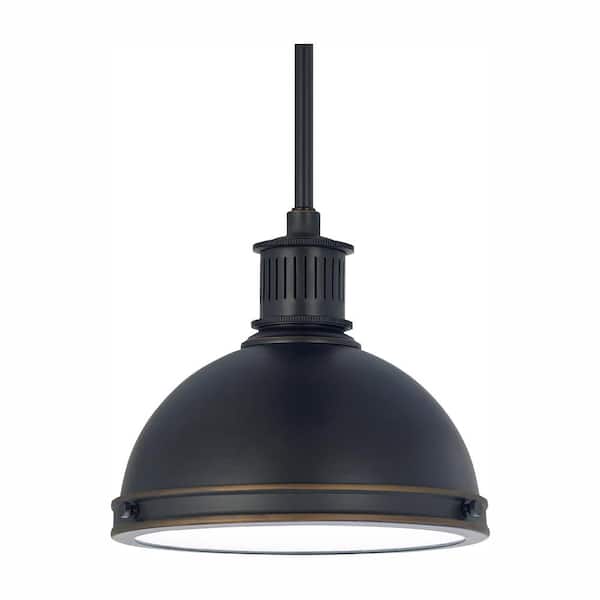 Generation Lighting Pratt Street Metal 1-Light Autumn Bronze Pendant with LED Bulb