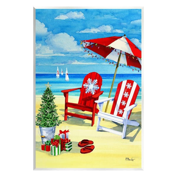 Stupell Industries Holiday Beach Scenery by Paul Brent 1-Piece Unframed Graphic Print Nature Poster Art Print 15 in. x 10 in.