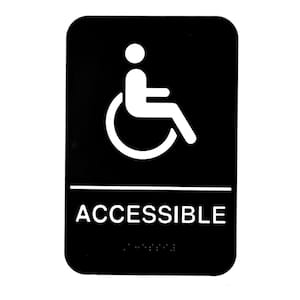 9 in. x 6 in. ADA Handicap Accessible Sign with Braille (10-Pack)