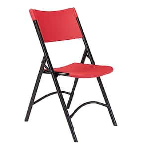 NPS 600 Series Blow Molded Folding Chair, Red (Pack of 4)