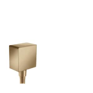 Square Wall Outlet with Check Valve in Brushed Bronze