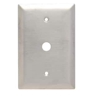Pass & Seymour 302/304 S/S 1 Gang Box Mounted Coaxial Oversized Wall Plate, Stainless Steel (1-Pack)