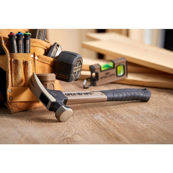 Spec Ops Tools Framing Hammer for Carpentry & Demolition, Magnetic Nail Holder, Rip Claw, Soft Mallet Cap, Smooth Face with Mallet Cap 22 Oz